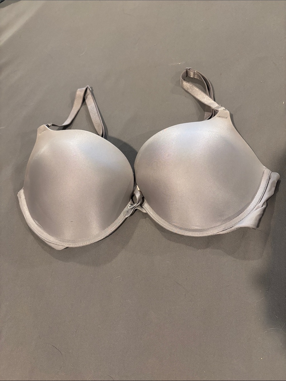 Victorias Secret Satin Gray Push Up Bra 34D
